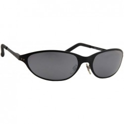 Goggle Sunglasses for Men Sport Durable Oval Metal Frame Stylish Trendy - Black Metal Frame/ Black Lens - CT18LYC708Y $7.61