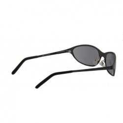 Goggle Sunglasses for Men Sport Durable Oval Metal Frame Stylish Trendy - Black Metal Frame/ Black Lens - CT18LYC708Y $7.61