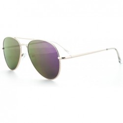 Aviator Pure Flat Flash Lens Aviator Sunglasses UV400 - Purple - CK12E3FUGWV $8.70