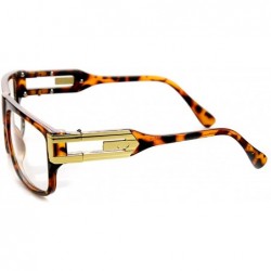 Aviator Classic Retro Double Hinged Clear Lens Aviator Glasses (Tortoise) - CG11KI3KU2J $9.36