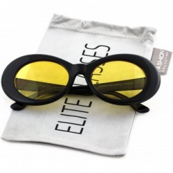 Goggle Clout Goggles Oval Mod Retro Thick Frame Rapper Hypebeast Eyewear Supreme Glasses Cool Sunglasses - Black-yellow - C31...