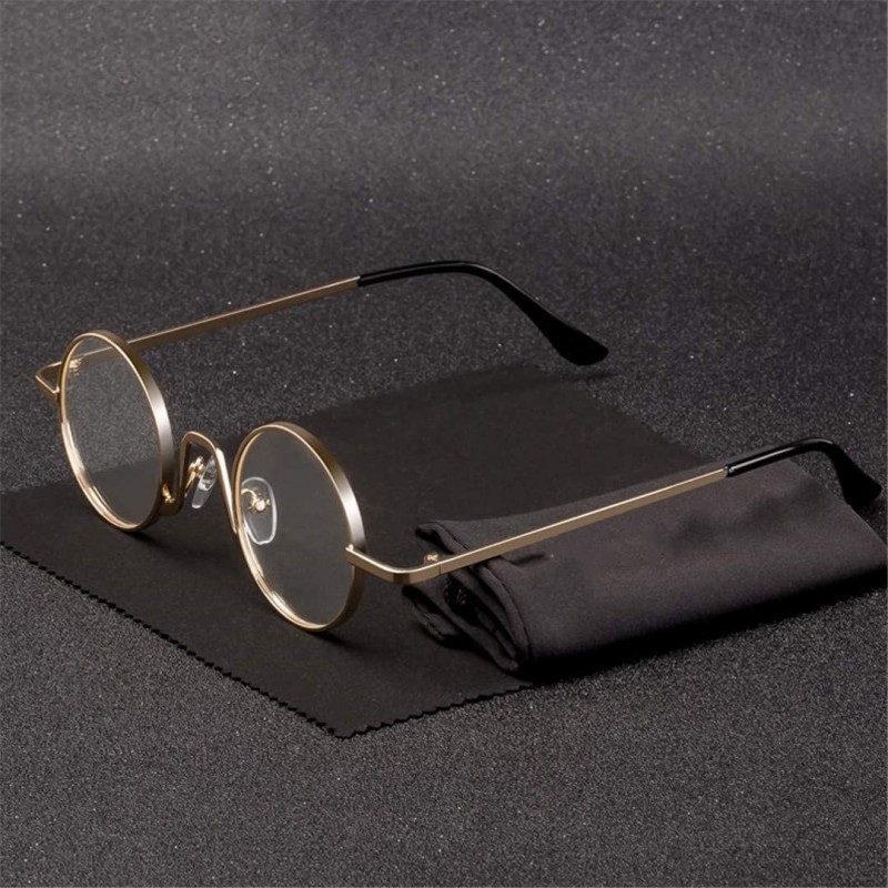 Round Vintage Sunglasses Women Hip Hop Eyewear - N9 Gold Flat - CX18WTAD0Q8 $21.25