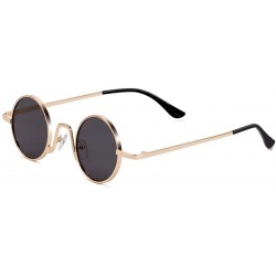 Round Vintage Sunglasses Women Hip Hop Eyewear - N9 Gold Flat - CX18WTAD0Q8 $21.25