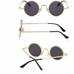 Round Vintage Sunglasses Women Hip Hop Eyewear - N9 Gold Flat - CX18WTAD0Q8 $21.25