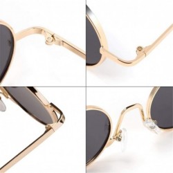 Round Vintage Sunglasses Women Hip Hop Eyewear - N9 Gold Flat - CX18WTAD0Q8 $21.25