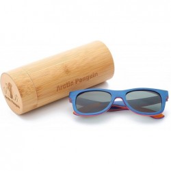 Wayfarer Skateboard Sunglasses Wood Glasses Polarized Fishing Sun Shades for Men UV400 Protection with Bamboo Case 52mm - C71...