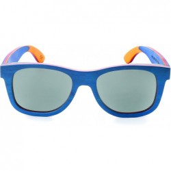 Wayfarer Skateboard Sunglasses Wood Glasses Polarized Fishing Sun Shades for Men UV400 Protection with Bamboo Case 52mm - C71...