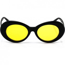 Goggle Clout Goggles Oval Mod Retro Thick Frame Rapper Hypebeast Eyewear Supreme Glasses Cool Sunglasses - Black-yellow - C31...