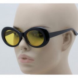 Goggle Clout Goggles Oval Mod Retro Thick Frame Rapper Hypebeast Eyewear Supreme Glasses Cool Sunglasses - Black-yellow - C31...