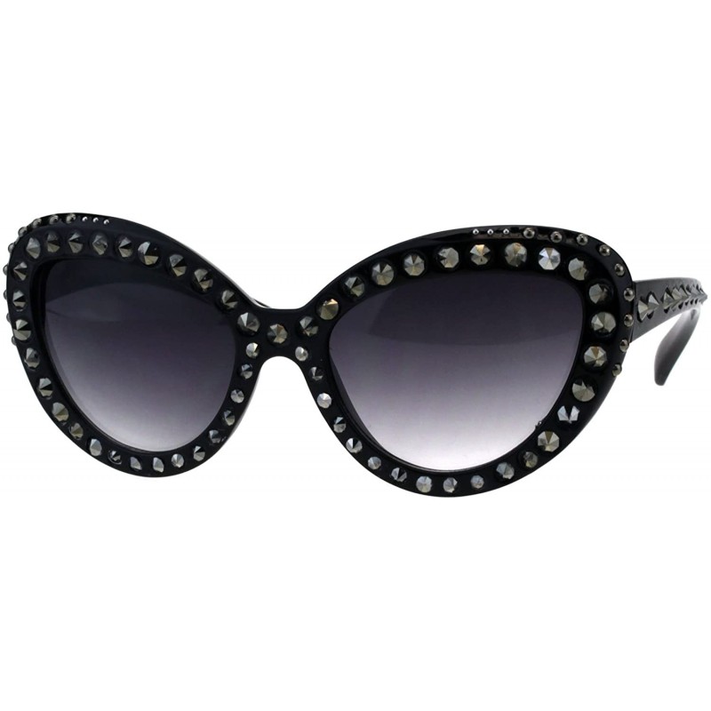 Oversized Spike Studs Sunglasses Womens Punk Fashion Oversized Frame UV 400 - Black (Smoke) - CI18GHE36WY $10.52