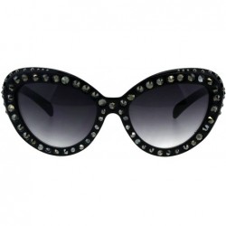 Oversized Spike Studs Sunglasses Womens Punk Fashion Oversized Frame UV 400 - Black (Smoke) - CI18GHE36WY $10.52