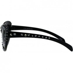 Oversized Spike Studs Sunglasses Womens Punk Fashion Oversized Frame UV 400 - Black (Smoke) - CI18GHE36WY $10.52