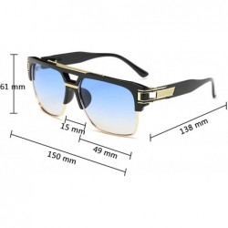Square Square Sunglasses for Men Classic Oversize Sun Glasses Retro Brand Designer Semi Rimless Gold Alloy Frame UV400 - C818...