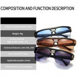 Square Square Sunglasses for Men Classic Oversize Sun Glasses Retro Brand Designer Semi Rimless Gold Alloy Frame UV400 - C818...