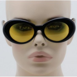 Goggle Clout Goggles Oval Mod Retro Thick Frame Rapper Hypebeast Eyewear Supreme Glasses Cool Sunglasses - Black-yellow - C31...