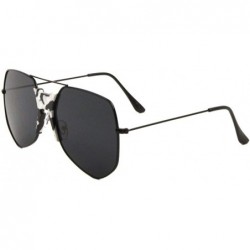 Aviator Thick Plastic Nose Shield Thin Rim Geometric Aviator Sunglasses - Black - C2190MH9G7U $32.03