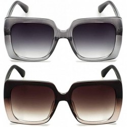 Oversized Classic Women Sunglasses (2 Pack) with Gradient UV400 Lenses for Driving & Outdoors - CH190C9LDSL $15.26