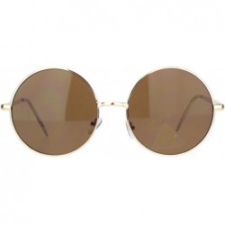 Round Hippie Round Circle Clear Lens Metal Rim Pimpy Sunglasses - Gold Brown - C618M40TSQW $12.60