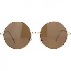 Round Hippie Round Circle Clear Lens Metal Rim Pimpy Sunglasses - Gold Brown - C618M40TSQW $20.22