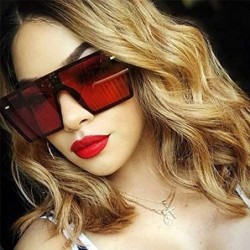 Rectangular Oversized Square Sunglasses Women Luxury Fashion Flat Top Red Black Clear Lens Men Gafas Shade Mirror UV400 - 7 -...