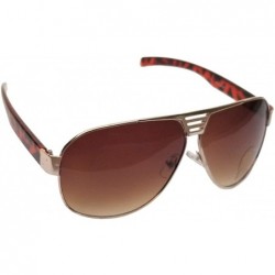 Aviator Elegant Fashion sunglasses For Men And Women - Golden Frame Brown Lens - C118ILR8R46 $17.77