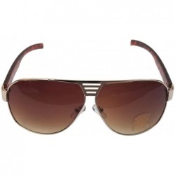 Aviator Elegant Fashion sunglasses For Men And Women - Golden Frame Brown Lens - C118ILR8R46 $7.44