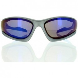 Rectangular Gray Sport Sunglasses with Blue Lens 100% UV400 - CP12MCXQBF7 $18.32