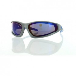 Rectangular Gray Sport Sunglasses with Blue Lens 100% UV400 - CP12MCXQBF7 $8.30