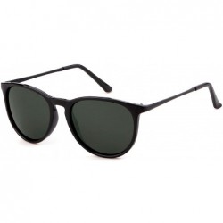 Round Vintage Sunglasses for Women Men Retro Round Design Polarized Sun Glasses - Black Frame Black Lens - C7196U4OQH4 $8.93