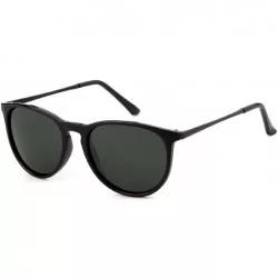 Round Vintage Sunglasses for Women Men Retro Round Design Polarized Sun Glasses - Black Frame Black Lens - C7196U4OQH4 $19.76