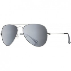 Round Aviator sunglasses polarized for men-women- 100% UVA/UVB protection - Silver - CC18EO7W8NW $34.41