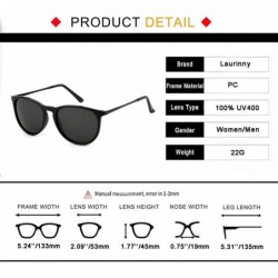 Round Vintage Sunglasses for Women Men Retro Round Design Polarized Sun Glasses - Black Frame Black Lens - C7196U4OQH4 $8.93