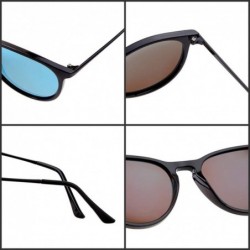 Round Vintage Sunglasses for Women Men Retro Round Design Polarized Sun Glasses - Black Frame Black Lens - C7196U4OQH4 $8.93