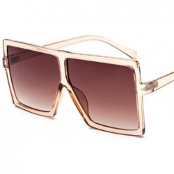 Oversized Oversized Sunglasses Women Men Gradient Lens Shades Sun Glasses Black Other - Tea - CW18YNDEXSA $17.45