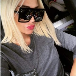 Oversized Oversized Sunglasses Women Men Gradient Lens Shades Sun Glasses Black Other - Tea - CW18YNDEXSA $10.70