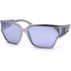 Shield Unique Side Visor Lens Shield Plastic Futuristic Sunglasses - Silver Silver Mirror - CR1958DCGDN $25.69