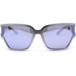 Shield Unique Side Visor Lens Shield Plastic Futuristic Sunglasses - Silver Silver Mirror - CR1958DCGDN $10.82