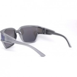 Shield Unique Side Visor Lens Shield Plastic Futuristic Sunglasses - Silver Silver Mirror - CR1958DCGDN $10.82