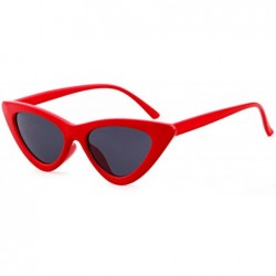 Oversized Cat Eye Sunglasses Vintage Mod Style Retro Kurt Cobain Sunglasses - Red Frame/Grey Lens - CL1887ZA6CO $17.70