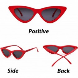 Oversized Cat Eye Sunglasses Vintage Mod Style Retro Kurt Cobain Sunglasses - Red Frame/Grey Lens - CL1887ZA6CO $8.85