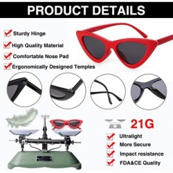 Oversized Cat Eye Sunglasses Vintage Mod Style Retro Kurt Cobain Sunglasses - Red Frame/Grey Lens - CL1887ZA6CO $8.85