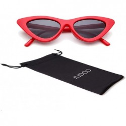Oversized Cat Eye Sunglasses Vintage Mod Style Retro Kurt Cobain Sunglasses - Red Frame/Grey Lens - CL1887ZA6CO $8.85