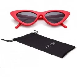 Oversized Cat Eye Sunglasses Vintage Mod Style Retro Kurt Cobain Sunglasses - Red Frame/Grey Lens - CL1887ZA6CO $8.85