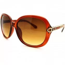 Butterfly Plastic Butterfly Metal Chain Arm Oversized Womens Fashion Sunglasses - Brown - CE11L9LESY5 $18.23