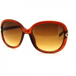 Butterfly Plastic Butterfly Metal Chain Arm Oversized Womens Fashion Sunglasses - Brown - CE11L9LESY5 $12.15