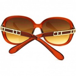 Butterfly Plastic Butterfly Metal Chain Arm Oversized Womens Fashion Sunglasses - Brown - CE11L9LESY5 $12.15