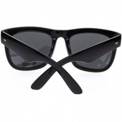 Square All Black Oversized Sunglasses Thick Frame Retro Classic Shades UV Protection - CF11CW0NV3L $7.64