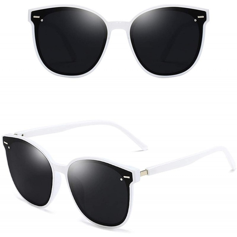 Oversized Polarized Sunglasses Protection Glasses Festival - White Grey - CF18TQKCL9Z $18.21