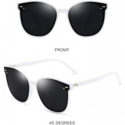 Oversized Polarized Sunglasses Protection Glasses Festival - White Grey - CF18TQKCL9Z $18.21