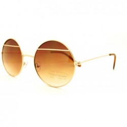 Round Circle Round Sunglasses Unique Metal Top Line Unisex Fashion - Gold - C6185ZC40T0 $12.10